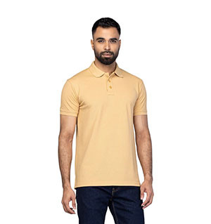 Polo Shirt : Ginger Peach Mixed Cotton Polo Shirt