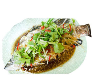 Thai Food:  Whole Steamed Fish -"Soi 71"