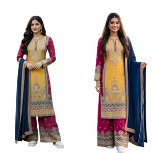 Women Dress - Readymade Georgette Embroidered Party Dress-01