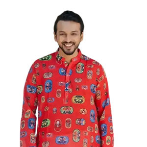 Men’s Panjabi - Cotton Panjabi features screen-print work