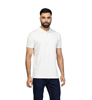 Polo Shirt : Ivory Mixed Cotton Polo Shirt