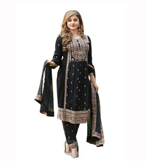Embroidered Stitched Georgette Shalwar Kameez