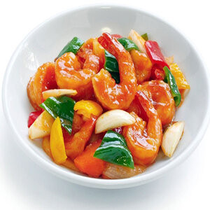 Prawns with Garlic Sauce re-known Restaurant 4 Seasons